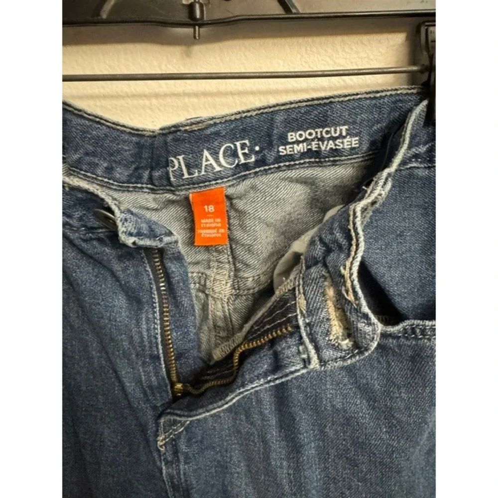 Childrens Place Boys Bootcut Jeans Blue Denim Size 18 Medium Wash Casual (D)